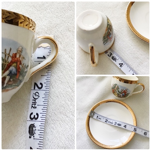 Vintage W.S. George Warranted 22 Karat Gold Ardalt Demitasse Half Cup Saucer - Picture 14 of 15